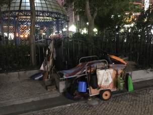 Abandoned cleaning equipment can be found on every corner in Macau and in mainland China; made all the more mysterious by the lack of cleaners to be found near it.